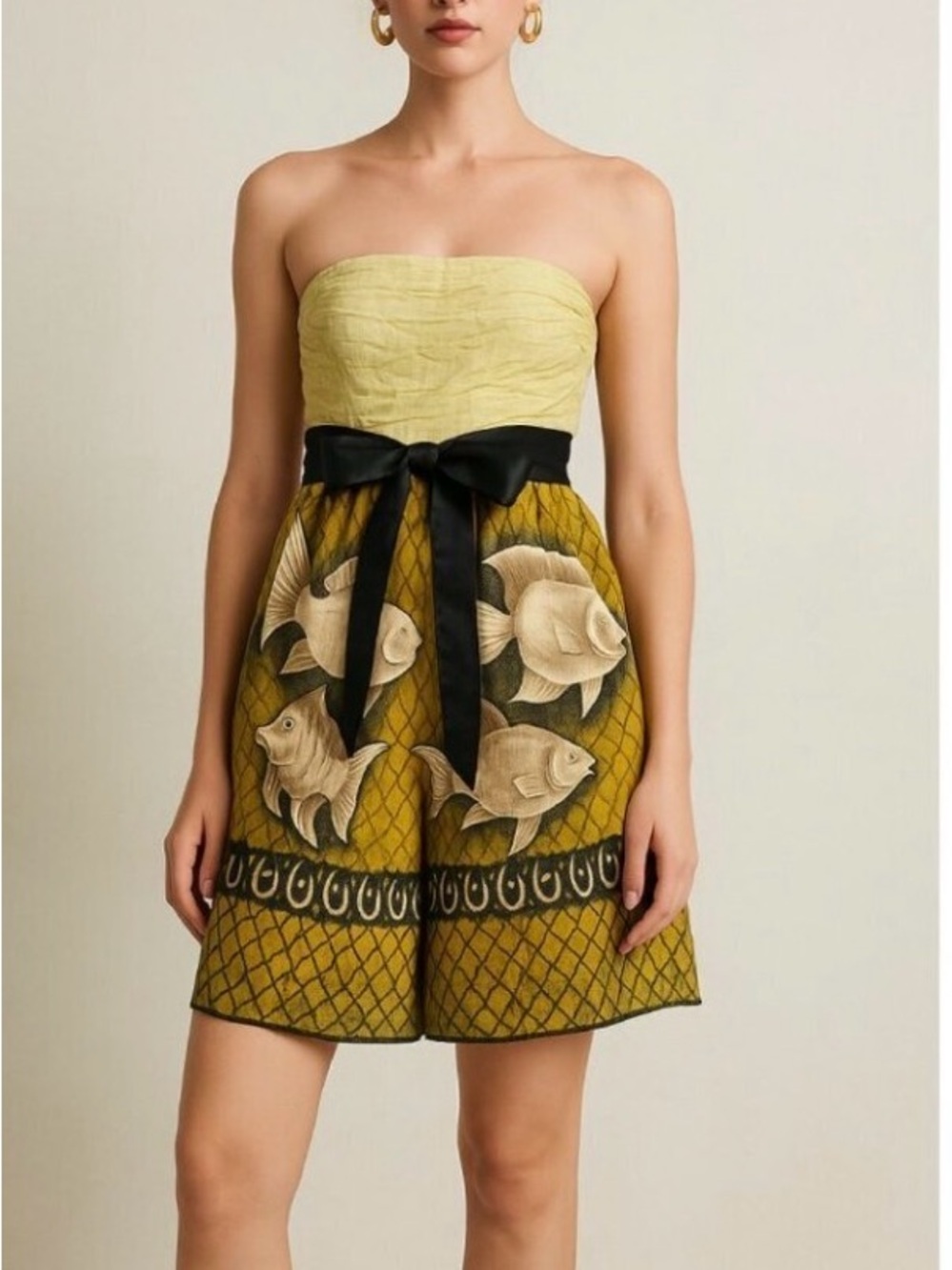 Anthropologie Dress Sz 2 Vanessa Virginia Baxter Bay Fish Statement NWOT